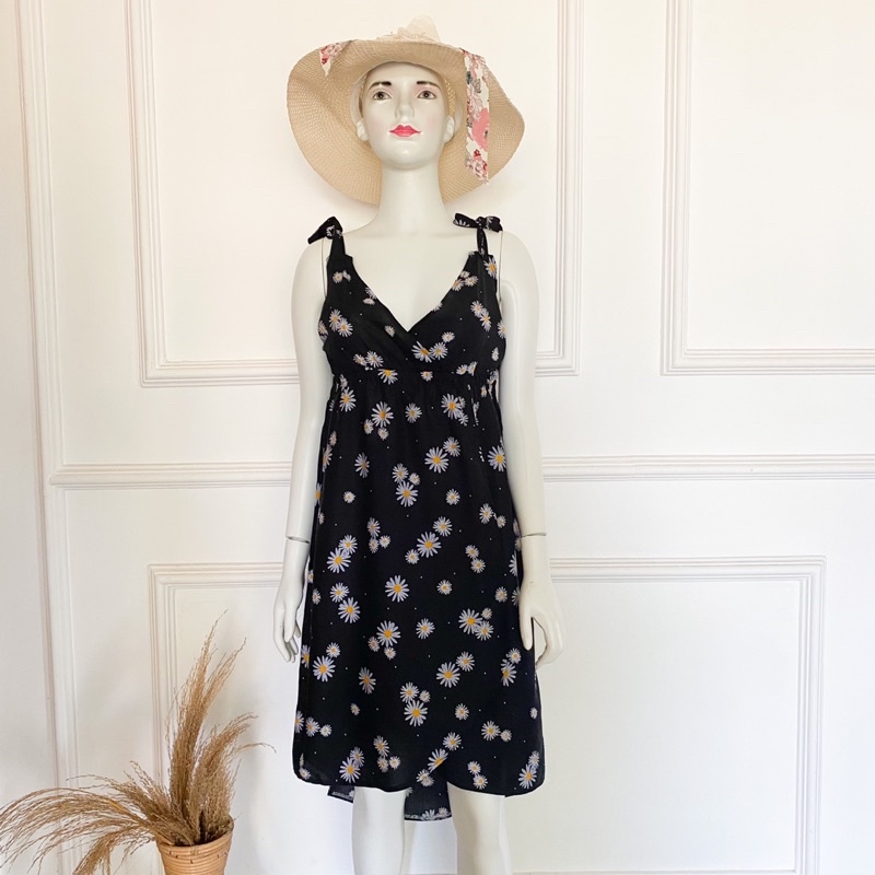 DAISY BLACK CARISSA DRESS | daster tali bahan rayon | lingerie