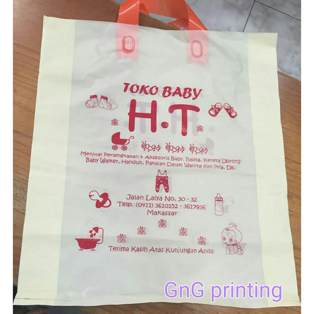 

1000pcs - Plastik Custom Print Sablon Bahan HD 45x60 Tali, Plastik Baju, Sablon Plastik, 1000pcs