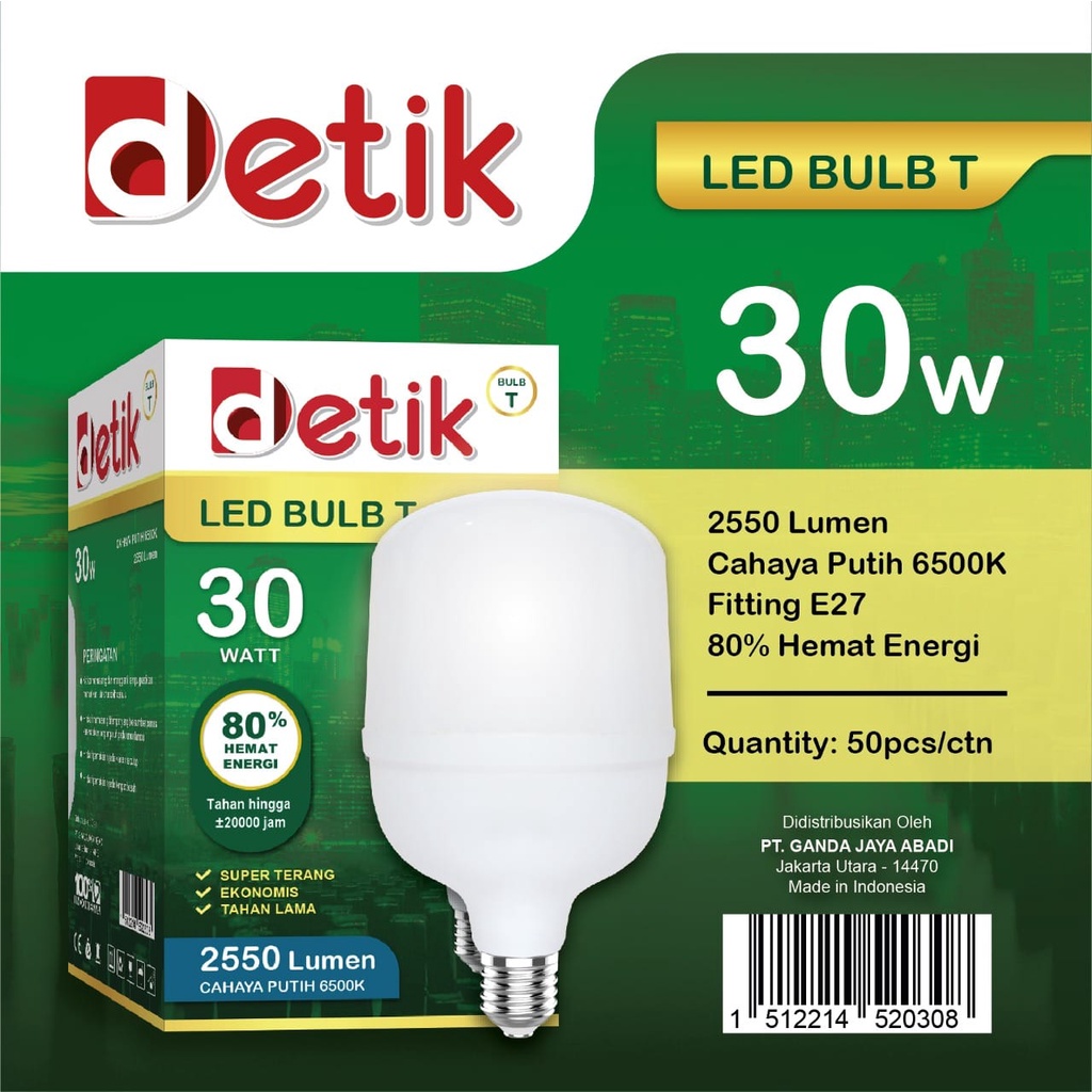 DETIK Lampu LED Capsule 30 Watt - Cahaya Putih (Garansi 1 Tahun)