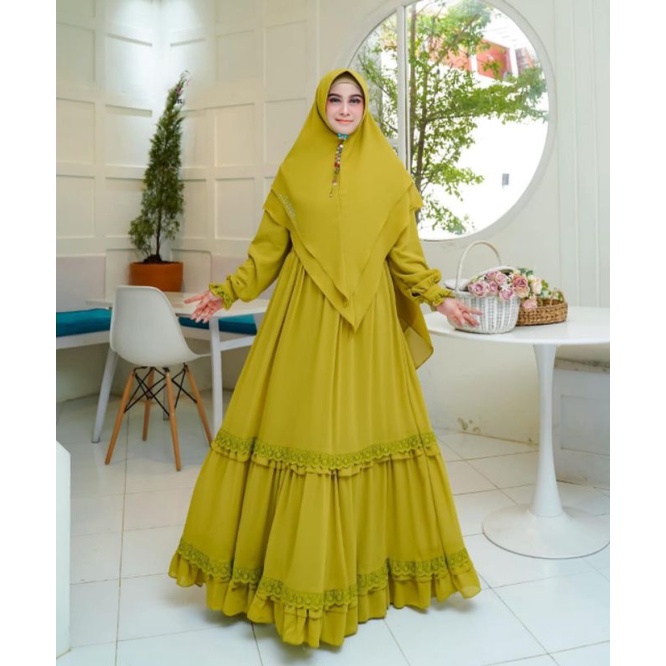 GAMIS SYARI CERUTY BABYDOLL FULL FURRING/KINARA SYARI/GAMIS SYARI JUMBO APLIKASI RENDA/FASHION MUSLIM WANITA TERBARU/FAR MOSLEMSTORE