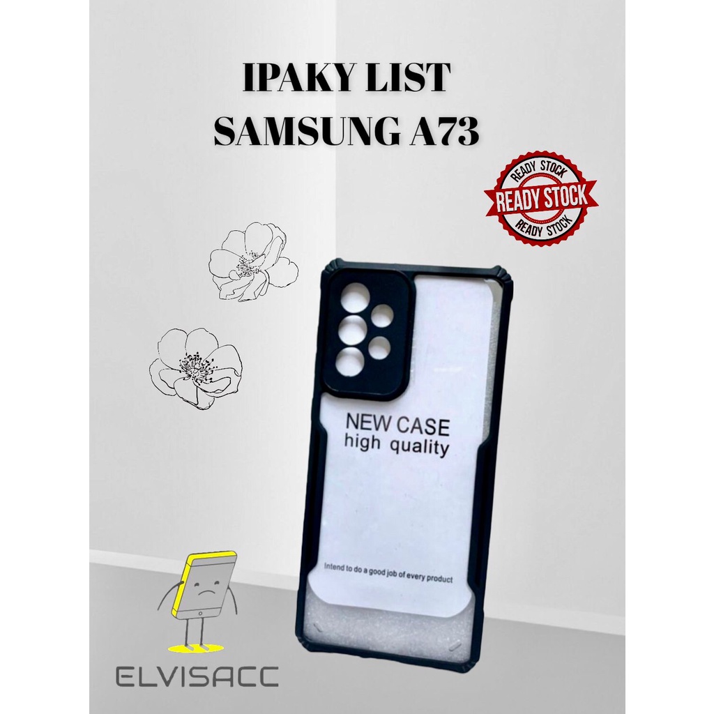 CASE SAMSUNG GALAXY A73 5G IPAKY SOFTHARD LIST BLACK BACKCASE WARNA HITAM FOR SAMSUNG A73 5G