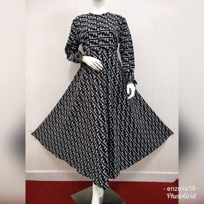 Gamis Fendi BEAUTIFUL GAMIS MONALISA FENDI NAVY Murah