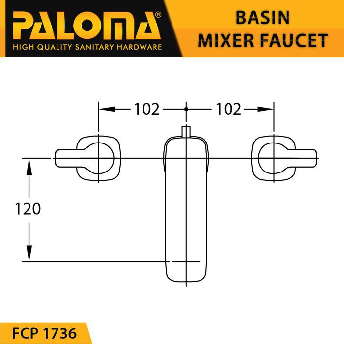 PALOMA FCP 1736 Keran Mixer Wastafel Cuci Tangan Panas Dingin Kran Air