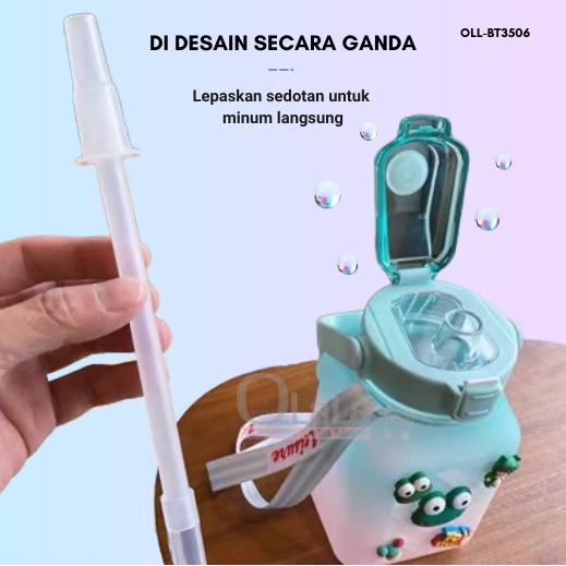 BOTOL MINUM MOTIVASI VIRAL KOTAK 1.3L BT-3506