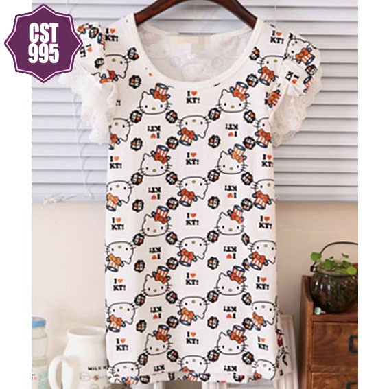 CST-995 Hello Kitty | Pakaian Wanita | Kaos Wanita | Lace | Atasan Wanita