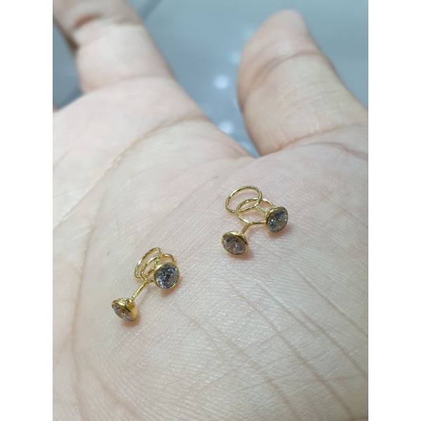 anting bayi toge mata satu emas