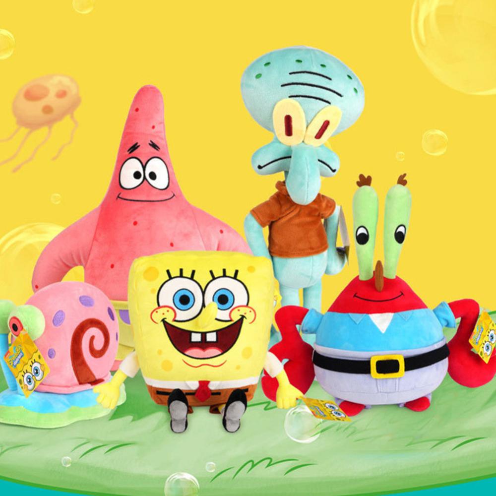 Timekey Mainan Boneka Stuffed Plush SpongeBob Ukuran 40CM Untuk Hadiah Natal / Ulang Tahun Anak F1Z3