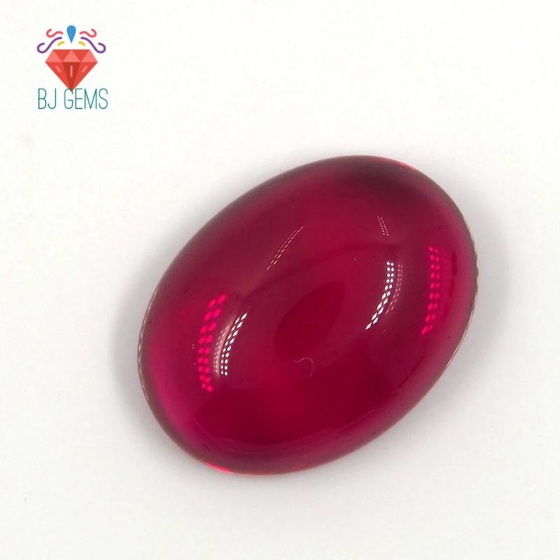 BIG size Merah Siem Original Kekerasan 9 Mohs scale Cabochon Permata Ruby Syntetic