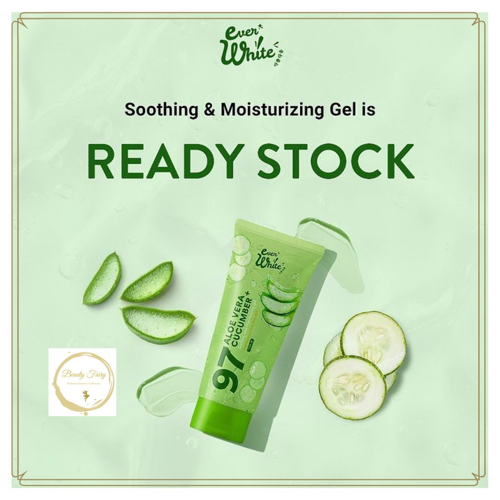 Jual Everwhite Soothing Gel Moisturizing Aloe Vera Cucumber Gel 250ml ...