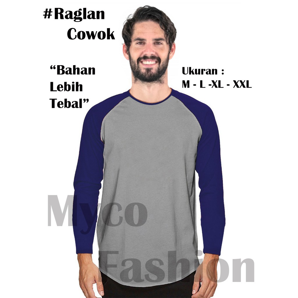 Myco Kaos Raglan Cowok Lengan Panjang | Raglan Pria | Ukuran M-L-XL-XXL