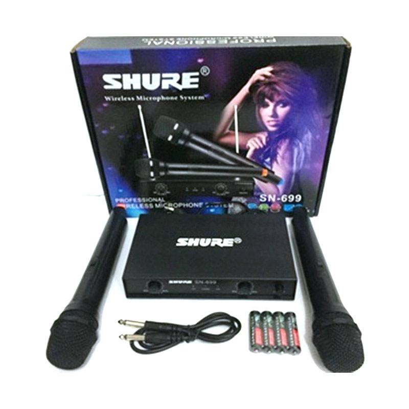 Microphone Mic Wireles Double VHF SN 699 Mikropon Karaoke Suara Mantap