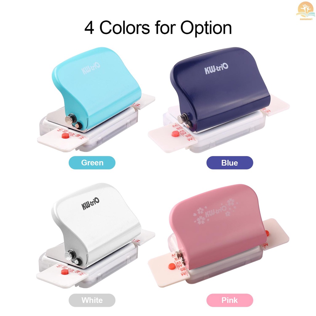 KW-trio 6-Hole Paper Punch Handheld Metal Hole Puncher 5 Sheet Capacity 6mm for A4 A5 B5 Notebook Scrapbook Diary Planner