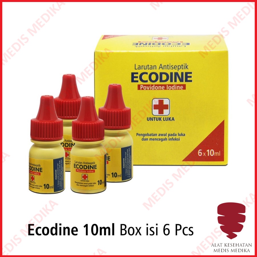 Ecodine Povidone Lodine 10 ml Obat Merah Luka P3K Sejenis Betadine Mini p3k OneMed