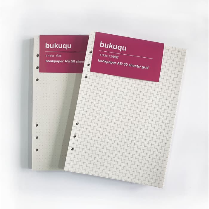 

Promo Loose Leaf BOOKPAPER A5 - 6 HOLES/ GRID/ DOT - Polos Elegan