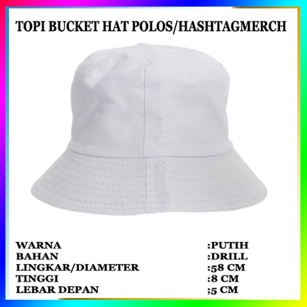 COD Topi Bucket Hat Polos Model Korea Pria Wanita Unisex Ukuran Dewasa Bahan Premium Warna Putih
