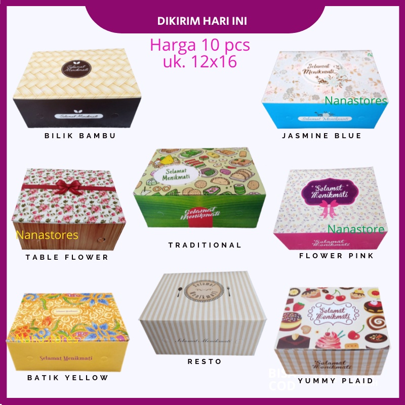 

10 PCS Dus Kue ukuran 12x16, Dus snack ukuran 12x16