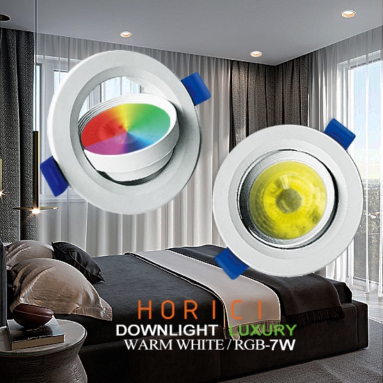 MEREK HORICI ASLI 7W LAMPU CEILING / DOWNLIGHT/ CEILING, LAMPU CEILING RGB DAN WW, RGB WARNA WARNI