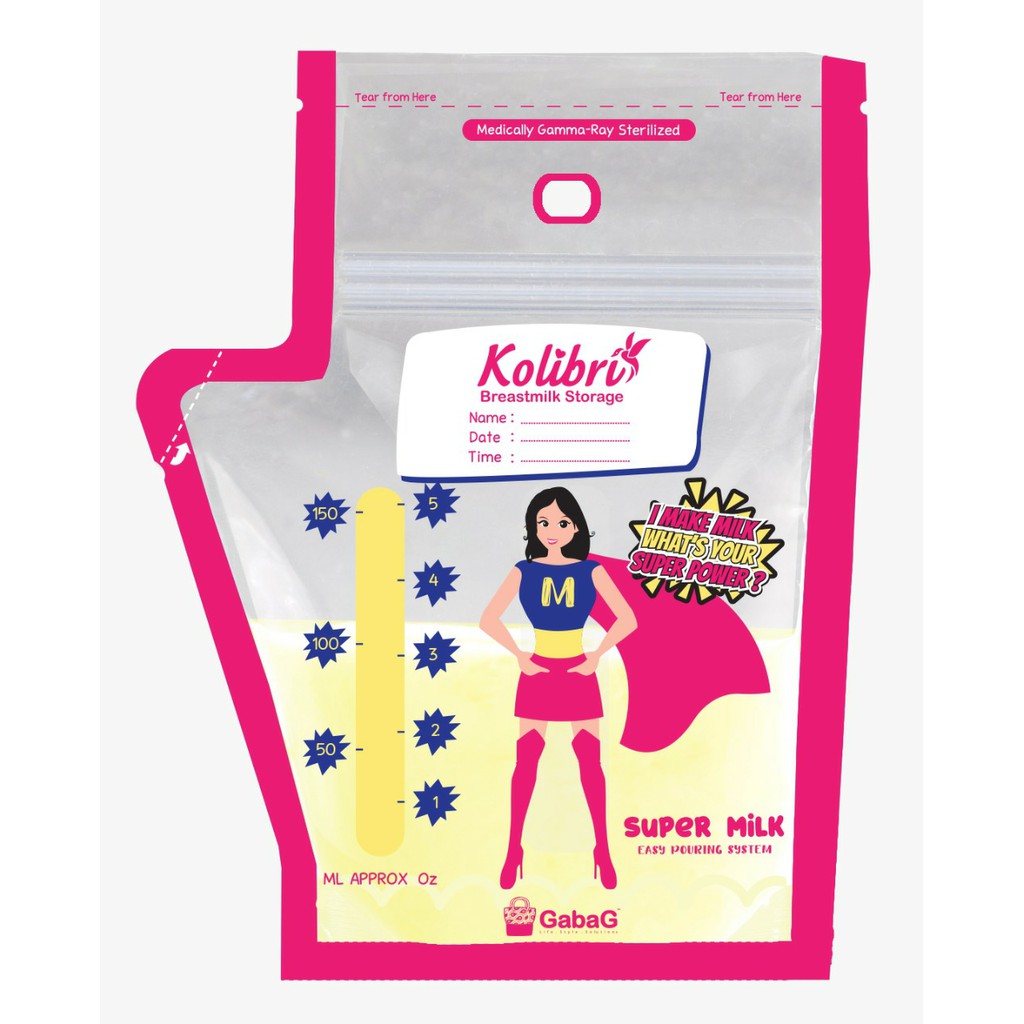 Gabag Kolibri Breast Milk Storage SuperMom 150ml Kantong Asi