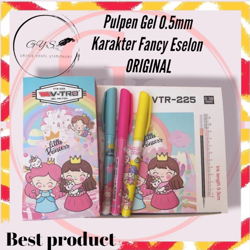 

Pulpen Gel 0.5mm (Lusin) Karakter/Pen Gel Fancy/Gel Pen V-Tro Esselon/ Bts unicorn superhero Dll