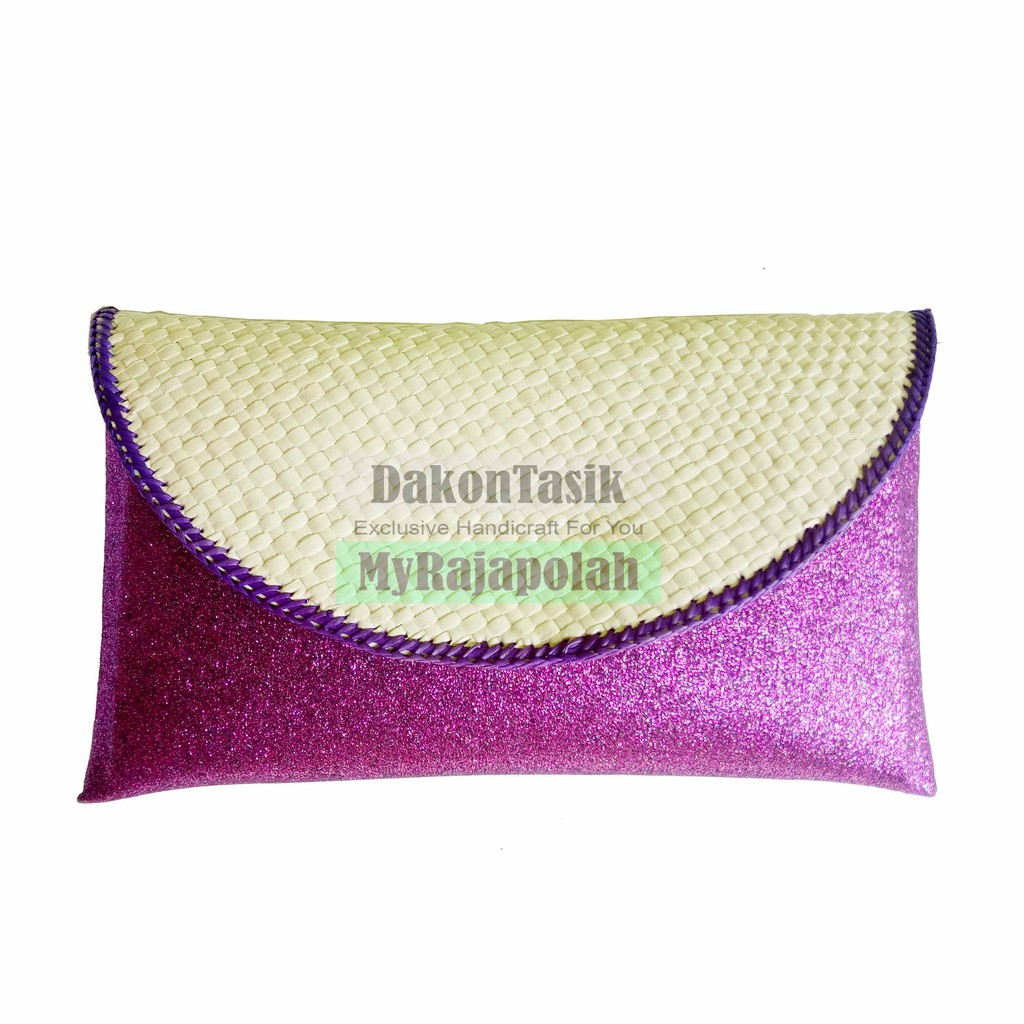 DT-17167 Dompet Pesta Anyaman Pandan Glitter Blink