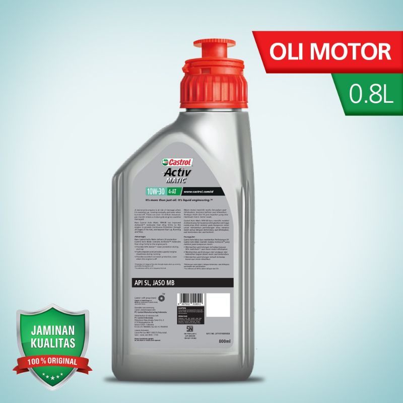 Oli Mesin Motor Castrol ACTIV MATIC 10W-30 kemasan 800ml