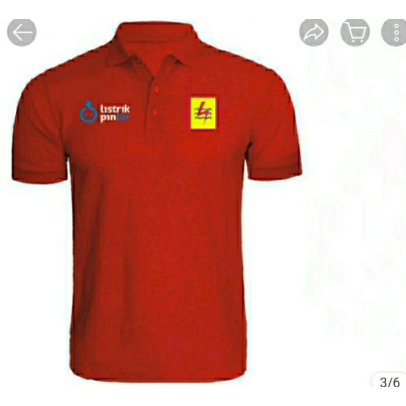 Kaos Polo PLN Pintar Kaos Polo Shirt Lakos Katun PLN PINTAR Full Bordir Depan.