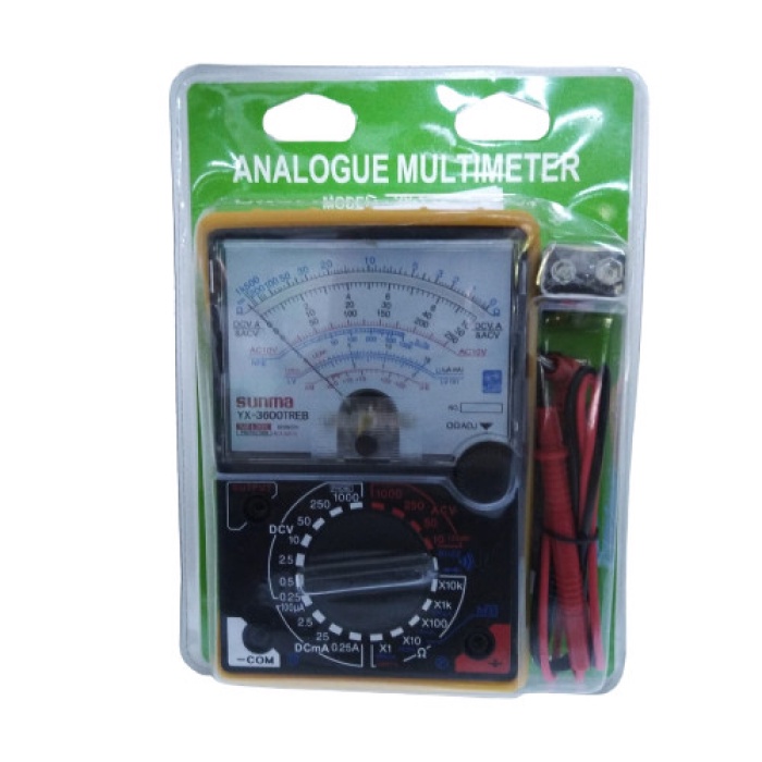 Multitester Analog Sunma YX3600TREB Multimeter YX-3600 TREB Avometer dengan Pelindung Karet SIAP PAKAI