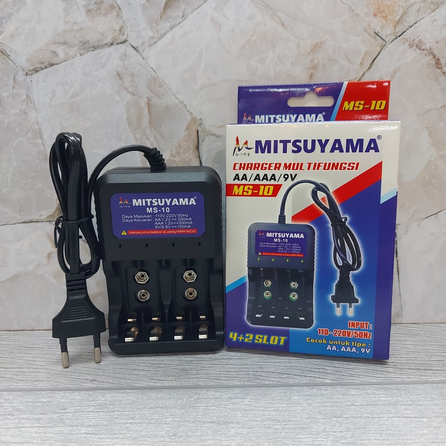 Mitsuyama MS 10 Cas Baterai Batre Batu AA AAA 9V 4+2 Slot MS-10