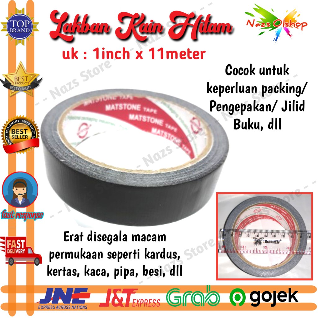 

Lakban Kain Hitam 1 inch x 11 meter