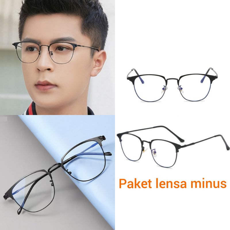 kacamata minus pria photocromic anti radiasi keren murah kotak bluecromic silinder miopia