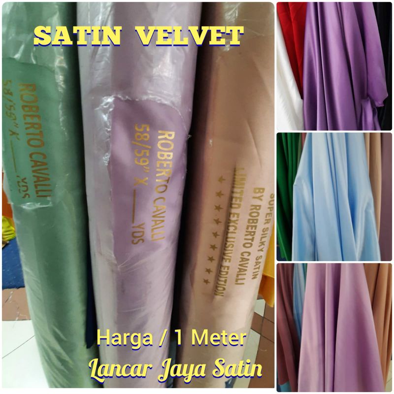 Bahan Satin Velvet / Bahan Satin Velvet Premium / Bahan Satin Velvet Maxmara / Kain Satin Velvet