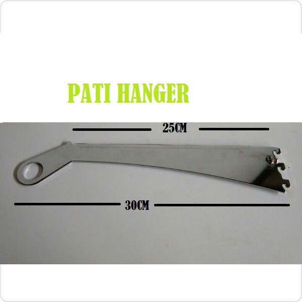 Daun Braket Pistol 25cm Penyangga Rak Kaca dan Pipa Bulat 30cm