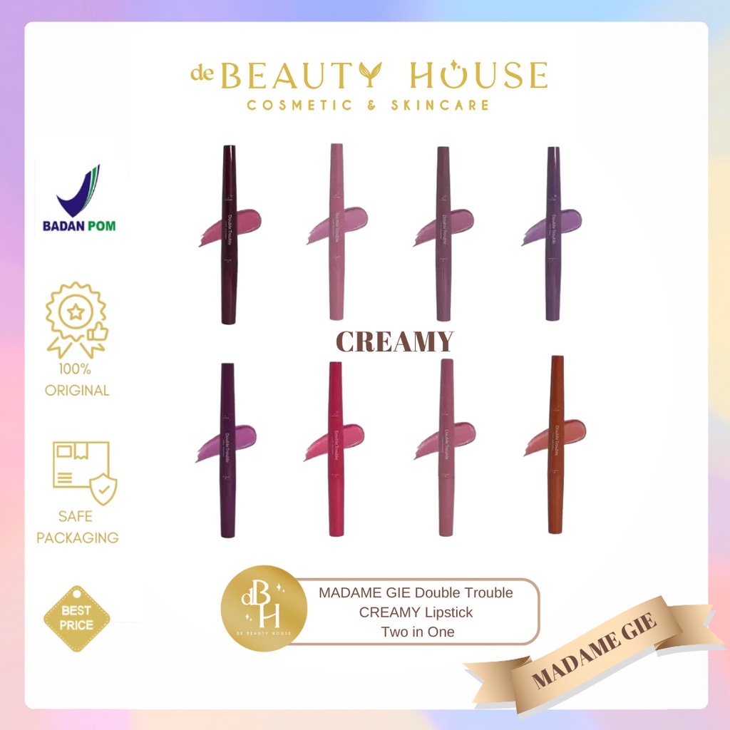 MADAME GIE Double Trouble CREAMY Lipstick Two In One