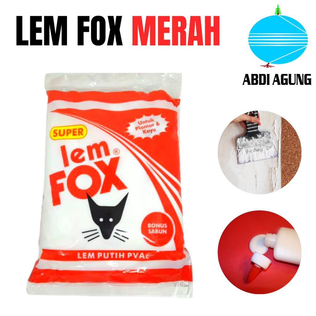 

LEM FOX PVAC PUTIH SACHET MERAH 700 GRAM / Lem Plamur / Lem Kayu