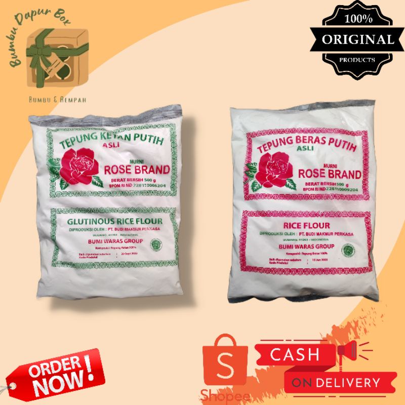 

ROSE BRAND Tepung Ketan Putih & Tepung Beras 500 Gram