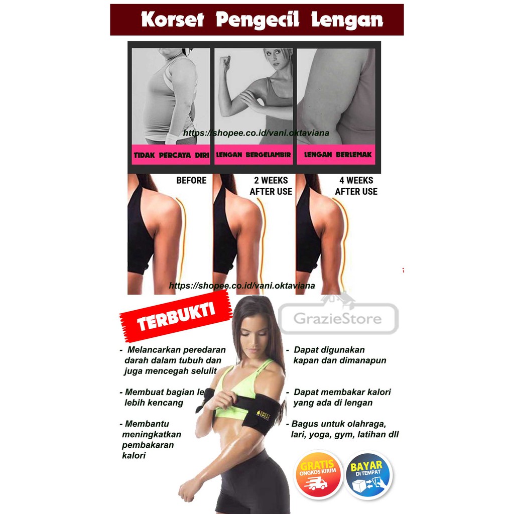 [COD] Korset Lengan / Pengecil Lengan / SWEET SWEAT ARM TRIMMERS / Pelangsing Lengan Sepasang / Ori