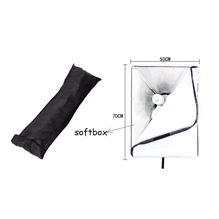 TaffSTUDIO Payung Softbox Reflektor Fotografi Studio 50x70cm E27 Four Lamp Socket - KS65 - Black