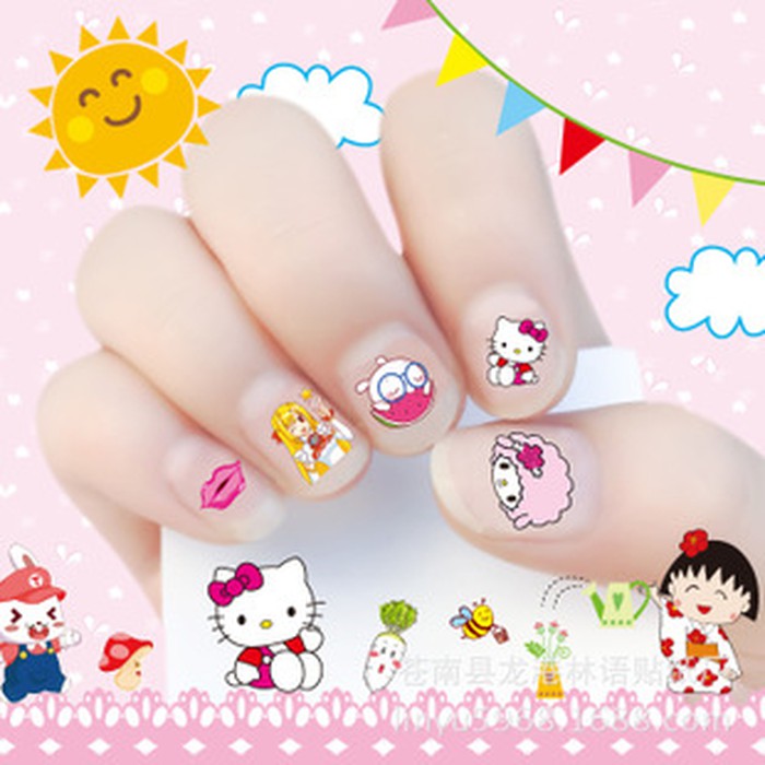 Hand &amp; Nail Art / Sticker Kuku untuk Anak Lovely Cartoon Pattern Sticker Tatoo