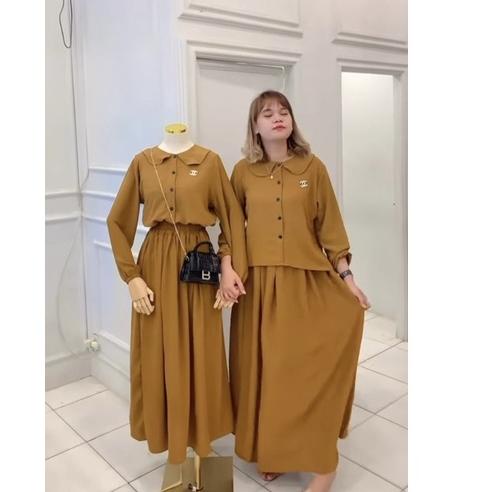 LUBNA Set Rok Crinkle Airflow Ld 110  /  Setelan polos rok crinkle / One set polos  rok / Setcel rok