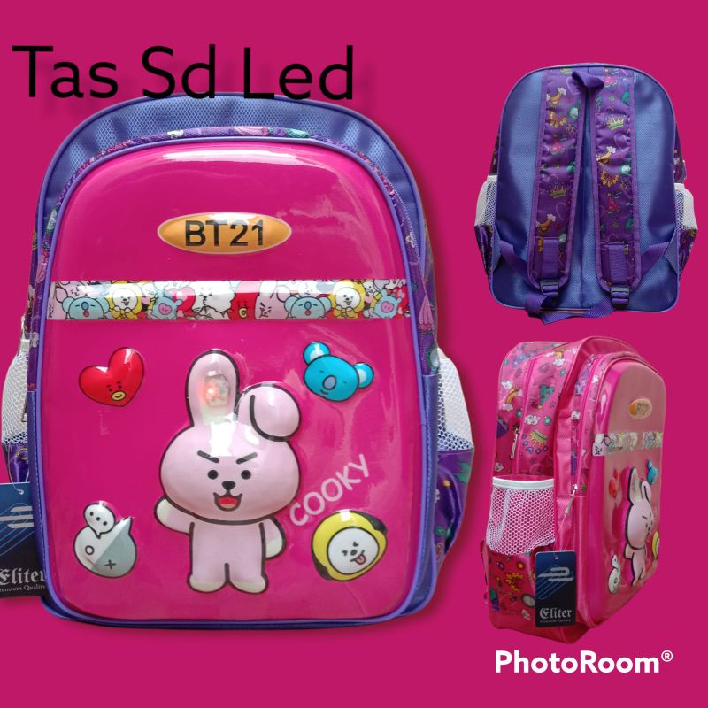 Cod!!Tas Ransel Sekolah Anak Bts Timbul Tas Sd Cewek Lampu Led Nyala