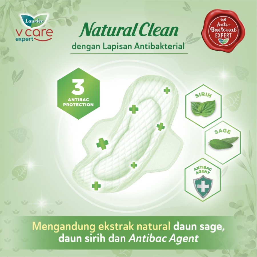 ★ BB ★ Laurier Natural Clean Day Long Wing / Pantyliner - Day 25cm 16s Long Wing - Day 22cm 5s 20s - Pantyliner 40s - Pembalut Wanita