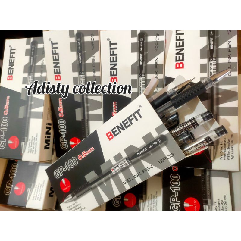 

Pulpen Gel ink 0.5mm ujung lancip/pack isi 12 pcs
