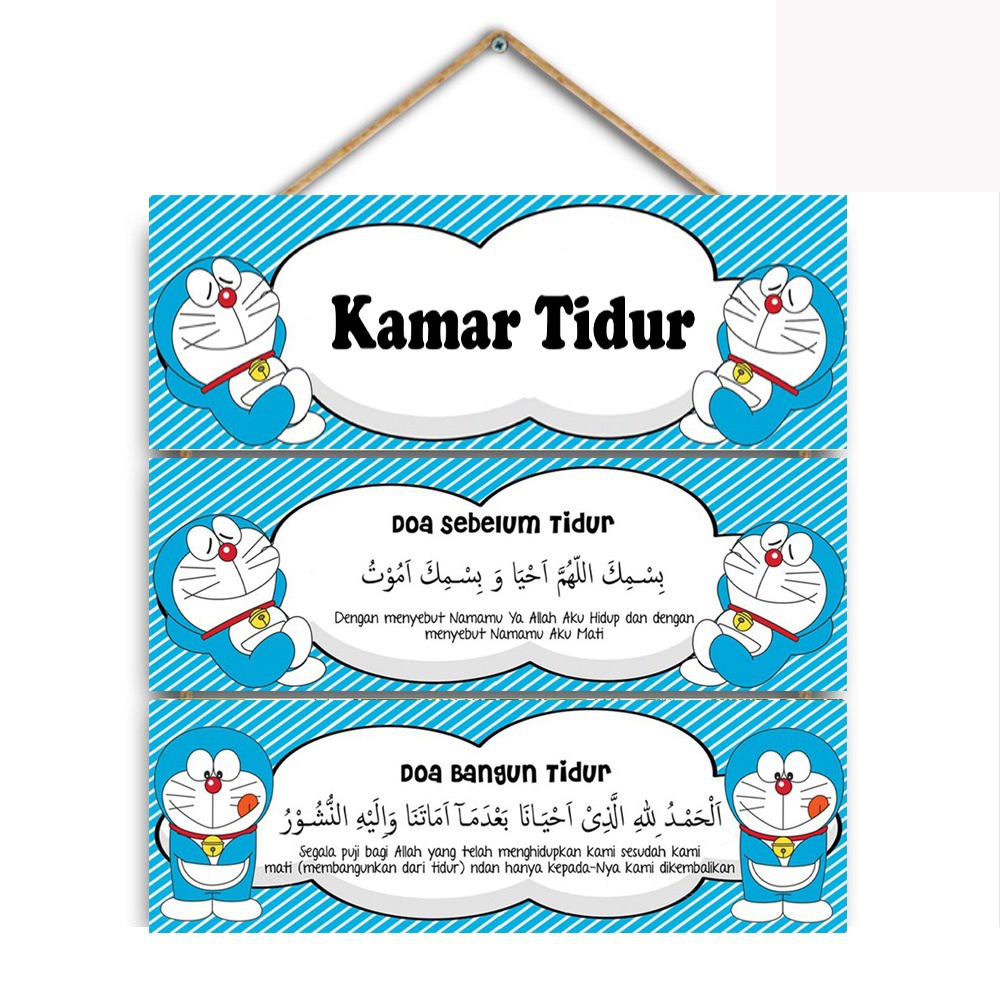 Hiasan Dinding Gantung Doraemon Assalamualaikum Dan Bacaan Doa Masuk Dan Keluar Rumah Variasi DRG 5 