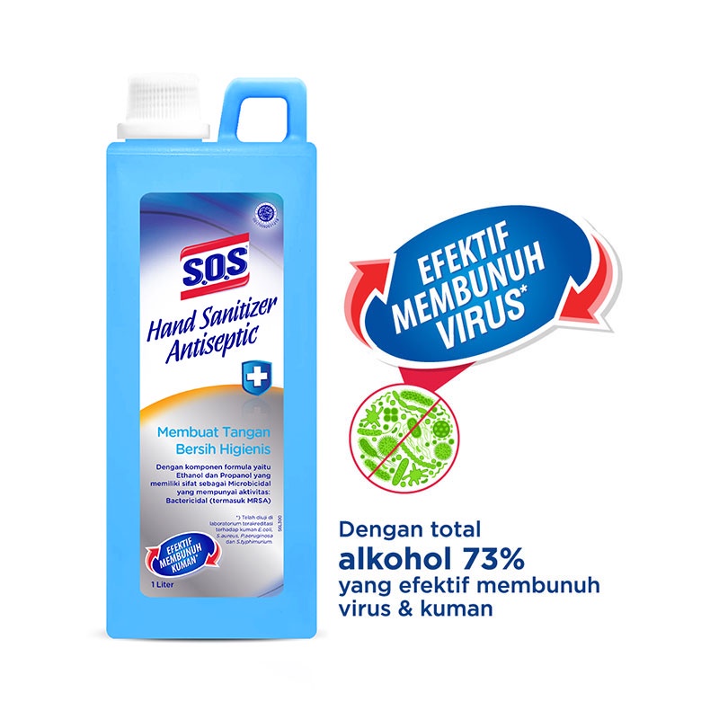 GEL HAND SANITIZER SOS 1 LITER PEMBERSIH TANGAN ANTISEPTIK