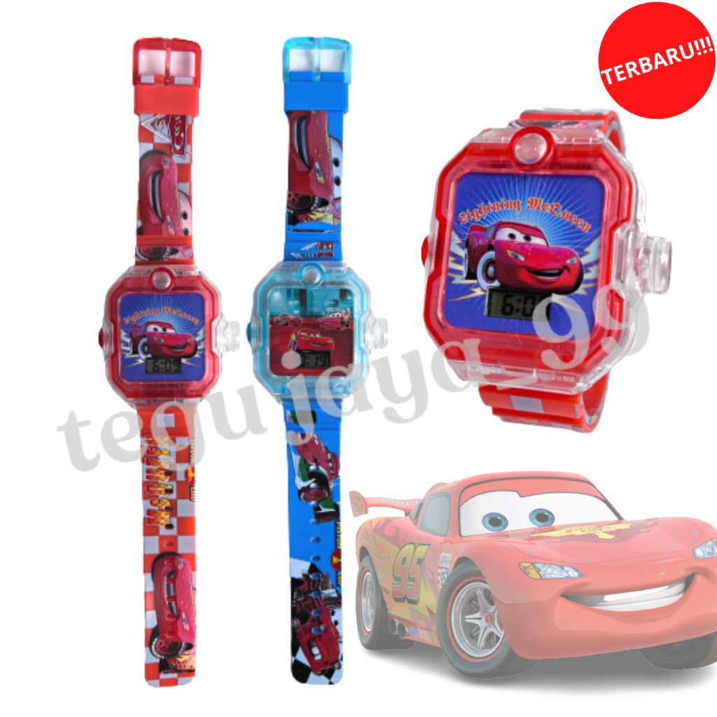 JAM TANGAN FASHION ANAK LAKI LAKI LAMPU MUSIK KARAKTER CARS TE1054