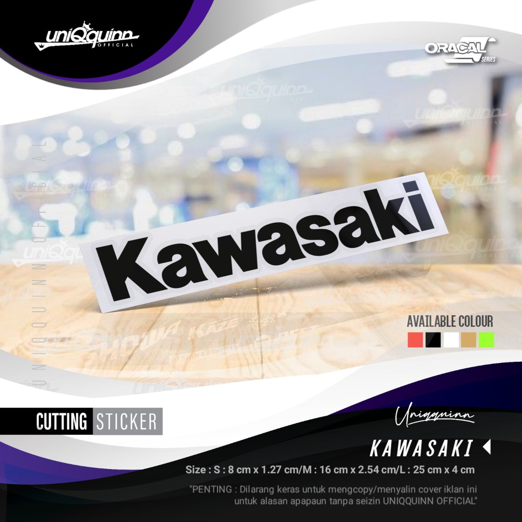 UQ Stiker Kawasaki | Cutting Sticker Motor Kawasaki | Stiker Cutting Custom Motor Anti Air
