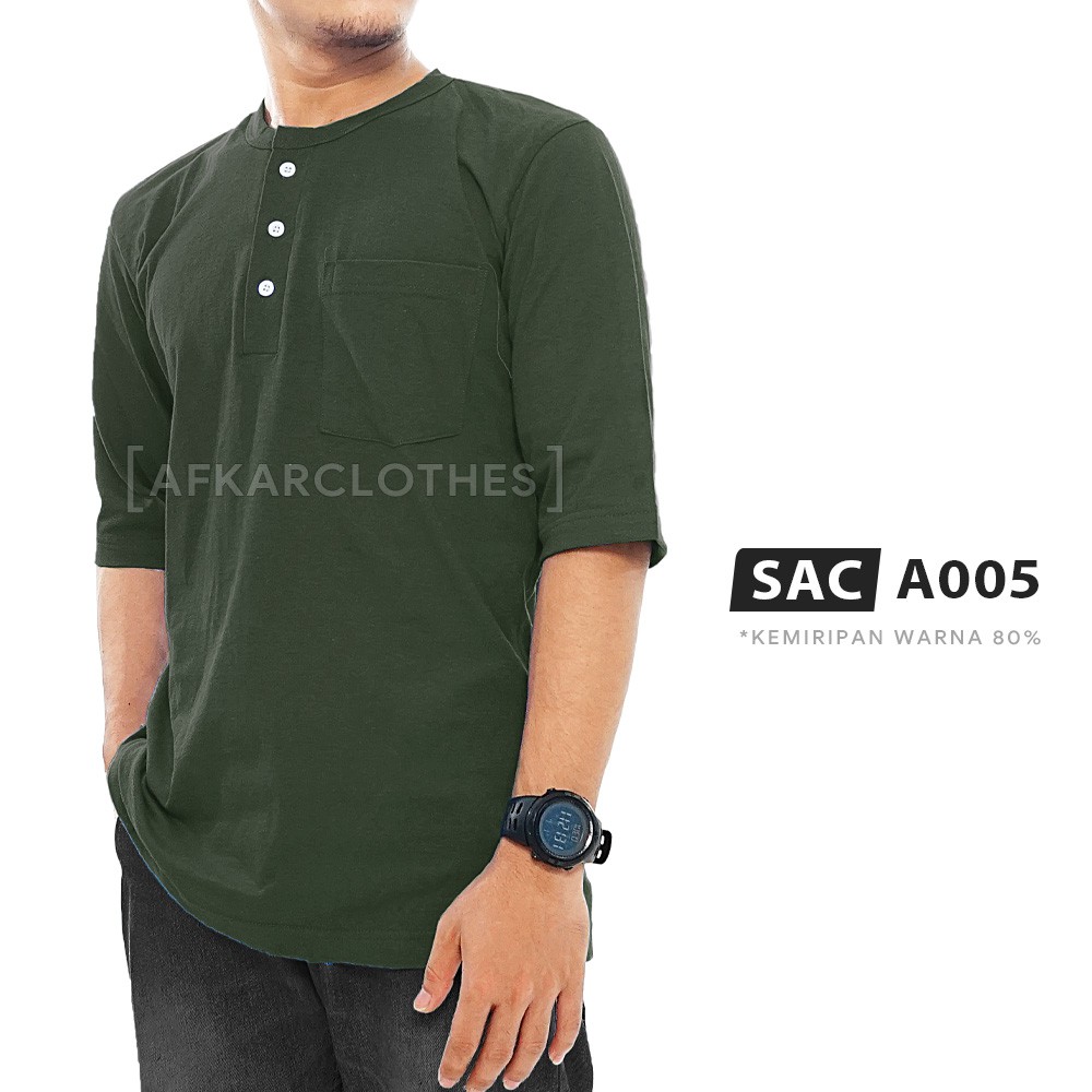 AFKAR Kurta Kaos Basic Pria Katun Combed SAC