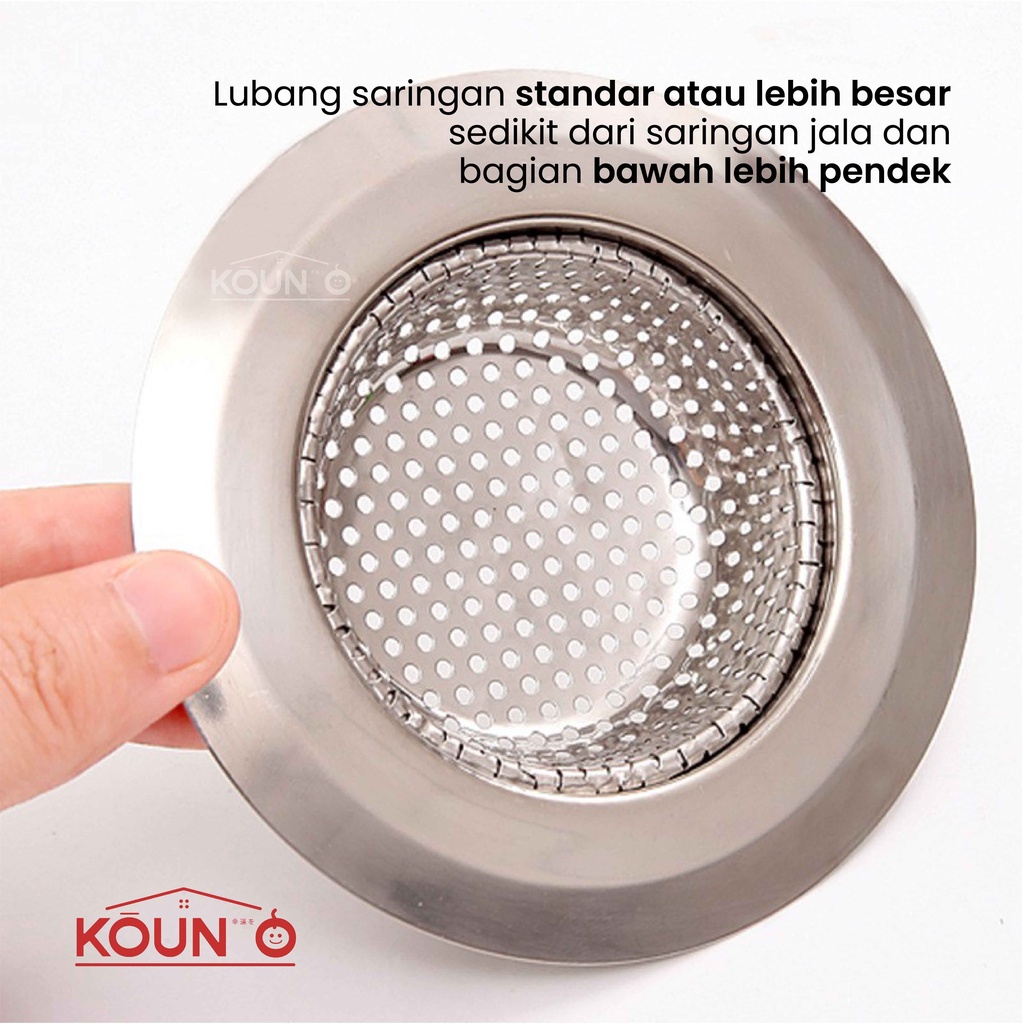 Saringan Wastafel Cuci Piring Stainless Steel Sink Strainer Filter Air Saringan Afur Bak Cuci Gelas