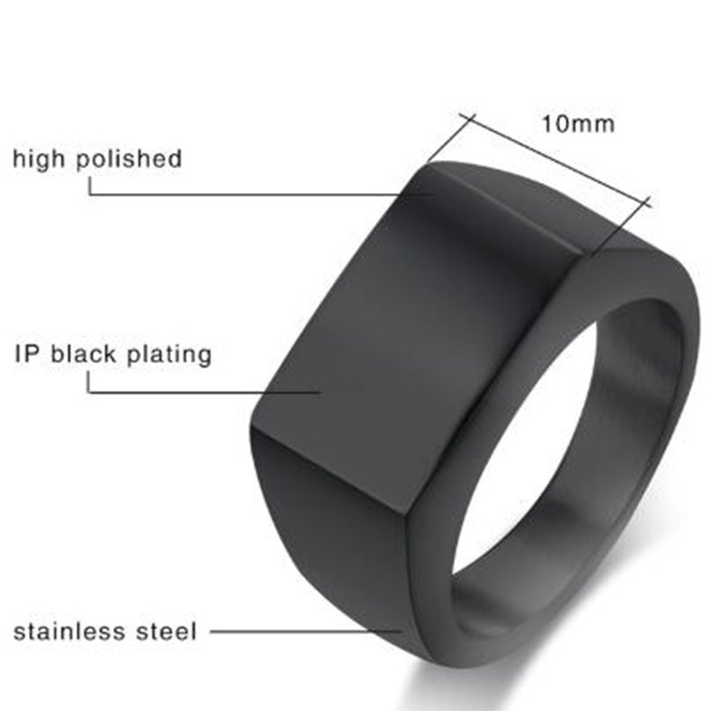 Cincin Bahan Stainless Steel Warna Hitam Emas Silver Untuk Pria