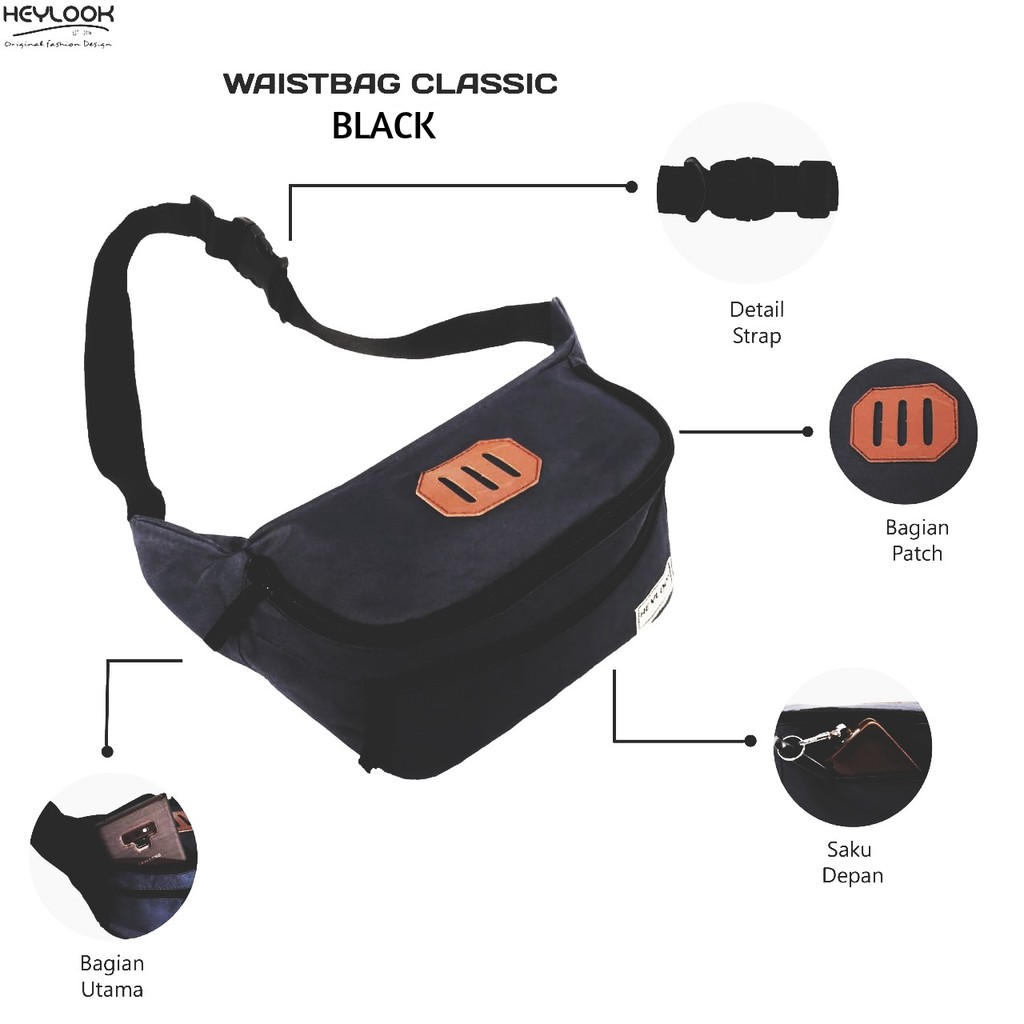 HEYLOOK TAS  SLINGBAG WAISTBAG TAS  SELEMPANG COWOK PRIA  